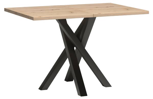 Ausziehbarer Tisch Cali 13 Schwarz - Braun - Holzwerkstoff - 120 x 75 x 80 cm