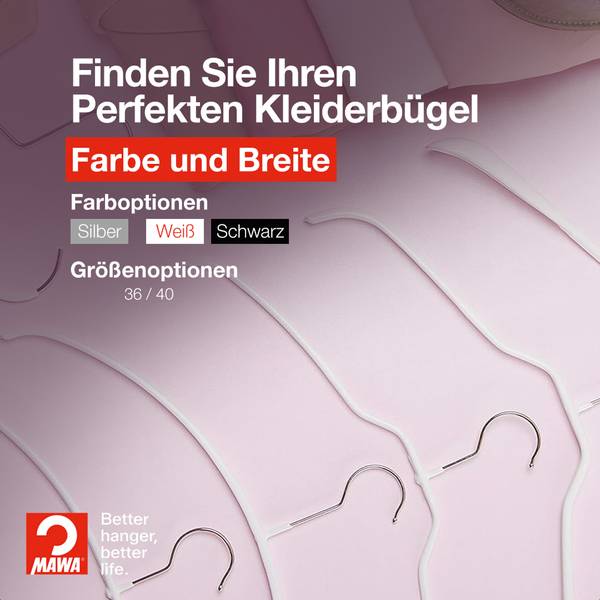 Kleiderbügel Economic light 20er-Set Schwarz - Tiefe: 36 cm - Anzahl Teile im Set: 20