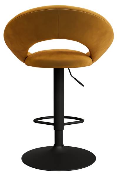 Lot de 2 chaises de bar en velours jaune Jaune - Textile - 49 x 95 x 52 cm