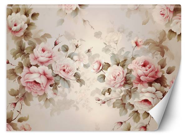 Fototapete Shabby Chic Rosen 450 x 315 cm