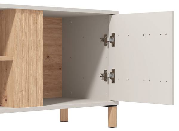 TV-Board LYSANO Beige - Braun - Holz teilmassiv - 164 x 52 x 41 cm