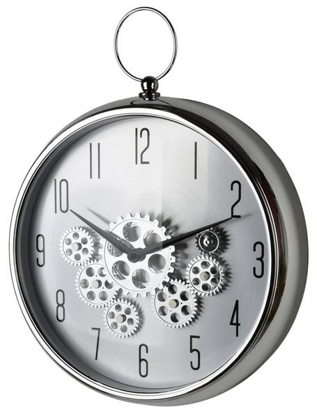Wanduhr RAMSEY Silber - Kunststoff - 35 x 43 x 35 cm