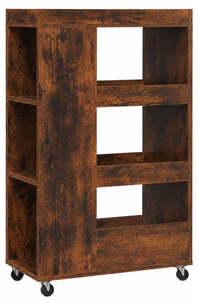 Nischenwagen 4 Ebenen Braun - Holzwerkstoff - Kunststoff - 18 x 85 x 60 cm