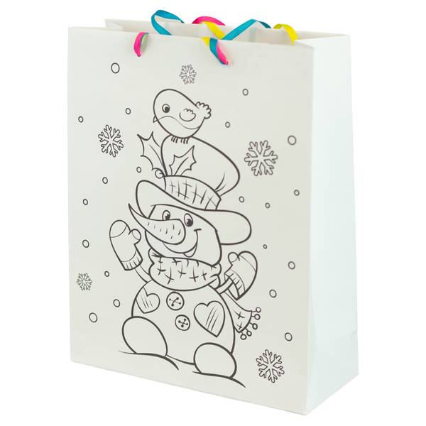 Geschenktüte Malen mit Filzstiften KIDS Weiß - Papier - 26 x 10 x 32 cm