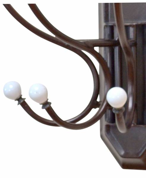 Wandgarderobe Nostalgie-Stil Braun - Steingut - 37 x 38 x 20 cm