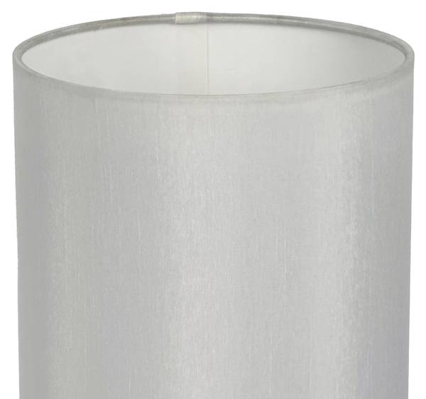 Tischlampe Kristall Stoffschirm Silber - Weiß - Polyester - Eisen - 19 x 50 x 19 cm