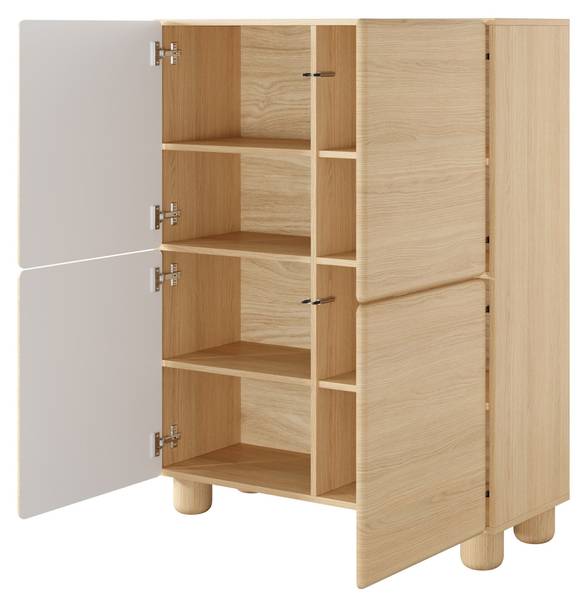 Highboard Lomo Braun - Melamin - 100 x 126 x 38 cm