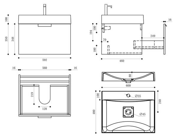 Badmöbel-Set Lonato (2er-Set) Eiche