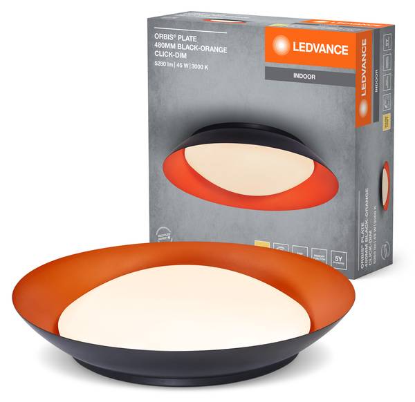 Led Deckenleuchte Orbis Plate Schwarz - Gelb - Höhe: 11 cm
