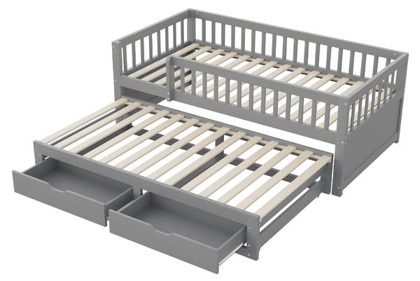 Kinderbett Dioscuri Ⅰ Grau - Breite: 95 cm