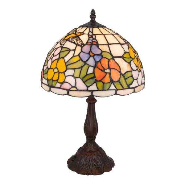 Tiffany Tischlampe Kolibri 7030 Weiß - Glas - 30 x 47 x 30 cm