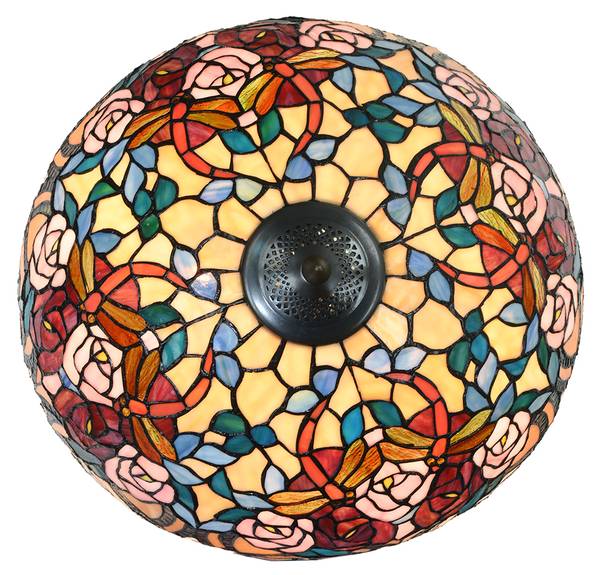 Tiffany Tischlampe Riley Rot - Glas - 46 x 64 x 46 cm