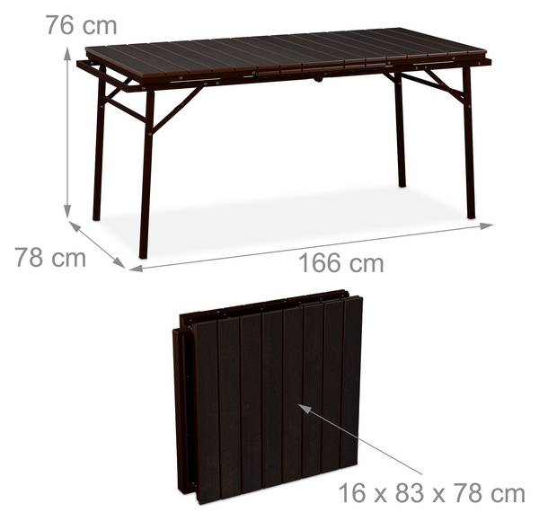 Table de jardin extensible 8 personnes Marron