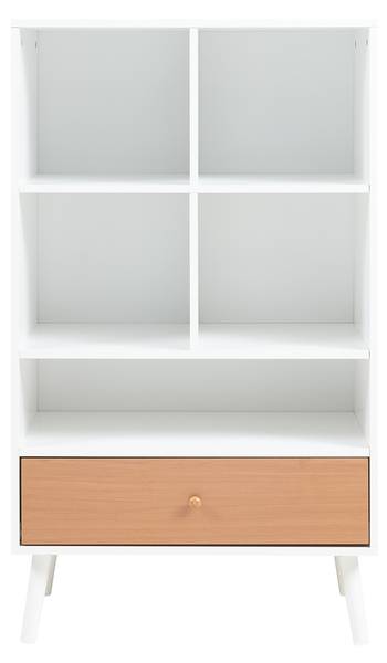 Bücherregal Reyljand Teak Dekor - Weiß