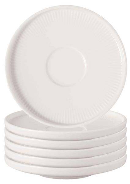 Kaffeeuntertassen Afina 6er Set Weiß - Porzellan - 15 x 3 x 15 cm