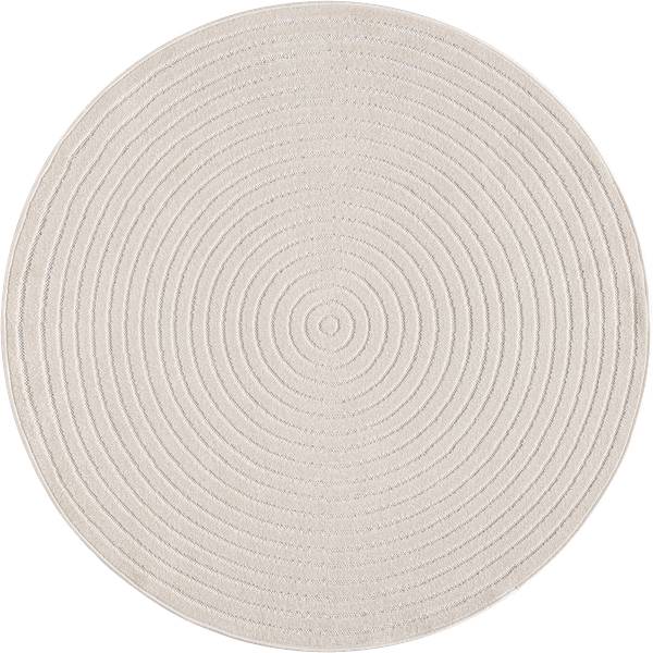 Flachgewebe Outdoor Teppich Santo Plus C Weiß - Polypropylen - 160 x 1 x 160 cm