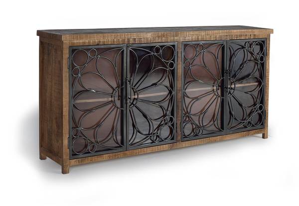 Anrichte 1280 Braun - Massivholz - 40 x 95 x 190 cm