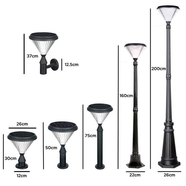 Solar Wandleuchte LED Paris Schwarz - Metall - 26 x 37 x 26 cm