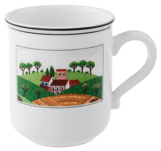 Kaffeebecher Dörfchen Design Naif Porzellan - 8 x 9 x 11 cm