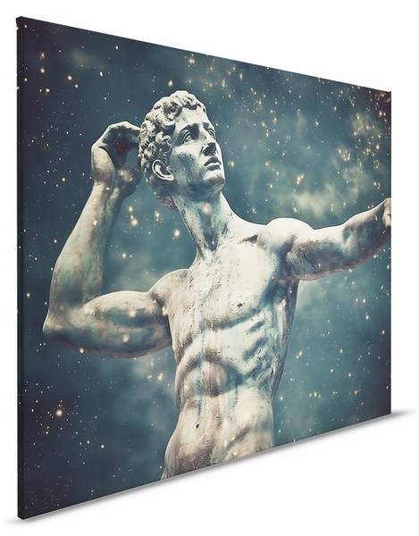 Leinwandbild Male Statue Blau - Textil - 50 x 40 x 2 cm