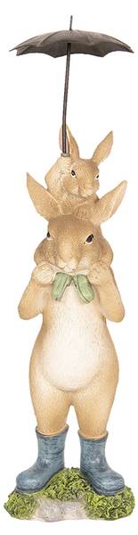 Figur Kaninchen DekoEaster-Jayden Braun - Kunststoff - 7 x 25 x 8 cm