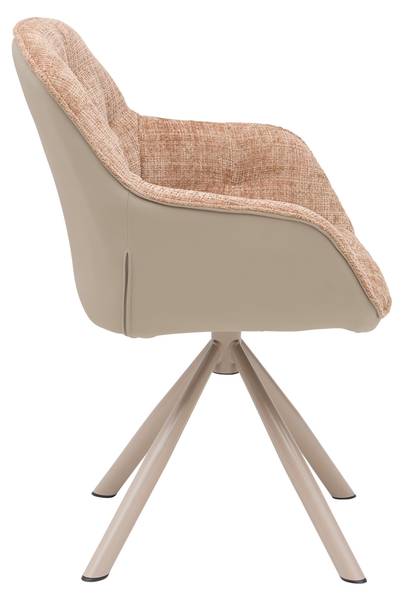 Armlehnstuhl EILEEN Beige - Braun - Metall - Textil - 62 x 85 x 62 cm