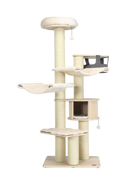 Kratzbaum PS7476NA+ Beige - Holzwerkstoff - 56 x 197 x 75 cm