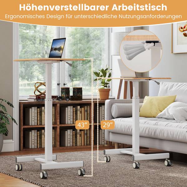 Beistelltisch VH34949ZMDE Braun - Holzwerkstoff - 48 x 109 x 65 cm