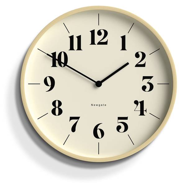 Horloge murale Hopscotch Marron - En partie en bois massif - 41 x 41 x 5 cm