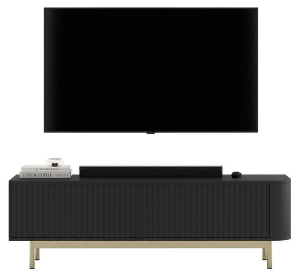 TV-Lowboard AURORA Schwarz - Gold