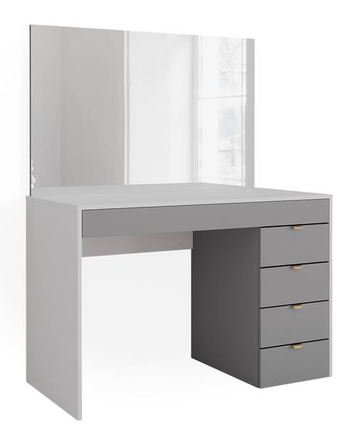 Schminktisch Elise 41341 Grau - Weiß - Holzwerkstoff - 115 x 76 x 55 cm