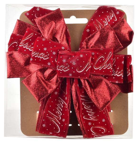 Weihnachtsschleife SANTA LILA Rot