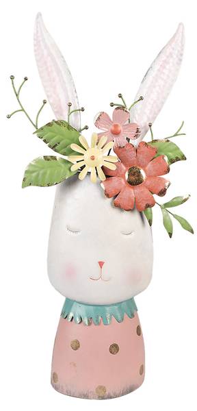 Blumentopf Kaninchen Norasi Weiß - Metall - 19 x 62 x 29 cm