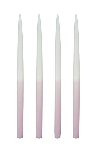 Spitzkerzen Dip-dye (4er-Set) Violett - Wachs - 2 x 28 x 2 cm