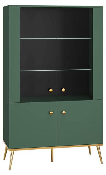 Vitrinenschrank FORT SC92 4D Grün - Melamin - 92 x 152 x 40 cm