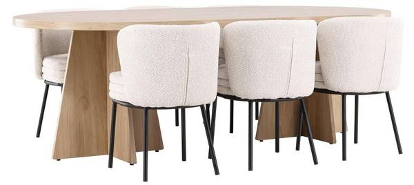Essgruppe Bootcut (3-Teilig) Braun - Microfaser - 230 x 76 x 115 cm