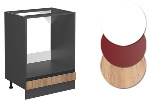 Ovenombouwkast R-Line 45469 bruin - grijs - plaatmateriaal op houtbasis - 60 x 82 x 46 cm