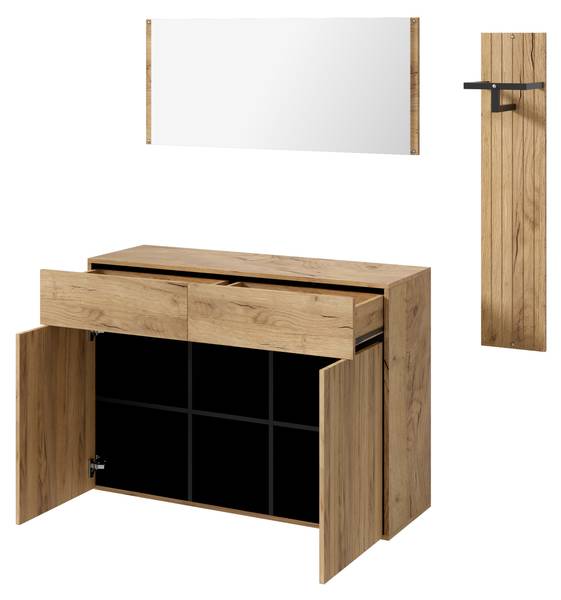 Garderobenset NATZOOM443(3er Set) Braun - Holzwerkstoff