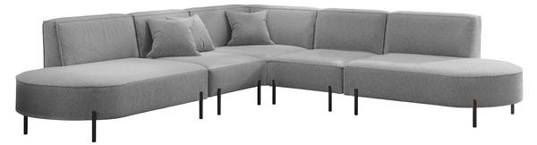 Ecksofa VALENCIA Hellgrau