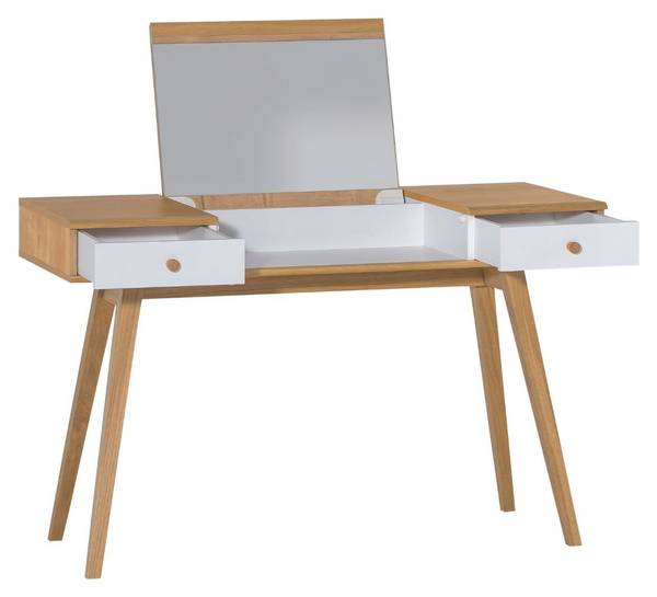 Schminktisch mit Spiegel 502005 Braun - Weiß - Holzwerkstoff - 50 x 117 x 120 cm