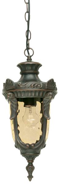 Pendelleuchte Outdoor Jugendstil, Ø19cm Braun - Farbglas - 19 x 54 x 19 cm