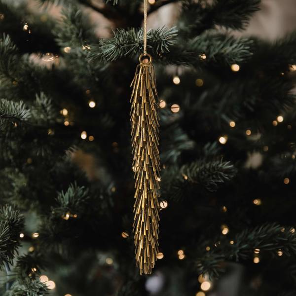 Weihnachtsanhänger Tannenzapfen  NOËL Braun - Metall - 1 x 16 x 1 cm