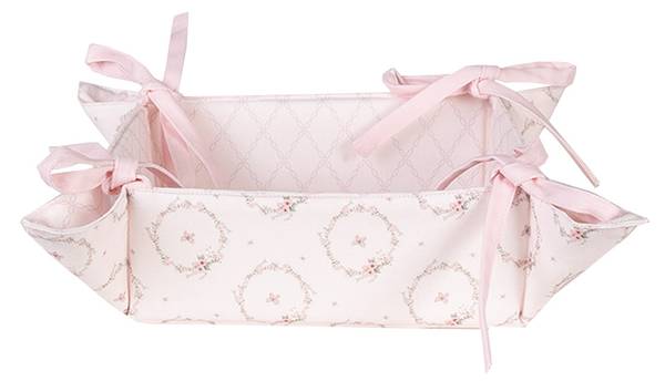 Brotkorb Kaninchen RUSTIC EASTER Pink - Textil - 35 x 8 x 35 cm