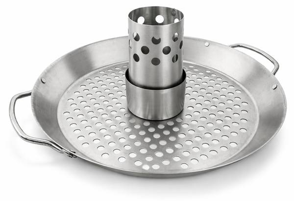Hähnchenhalter für Kamado-Grill Silber - Edelstahl - 31 x 12 x 35 cm