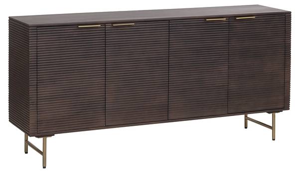 Sideboard SORDANA Braun - Gold - Holz teilmassiv - 160 x 78 x 40 cm