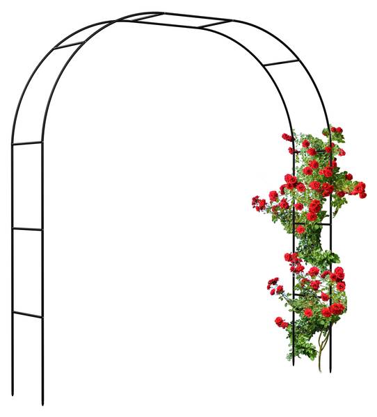 Rozenboog metaal 2 breedtes zwart - staal - 235 x 250 x 40 cm
