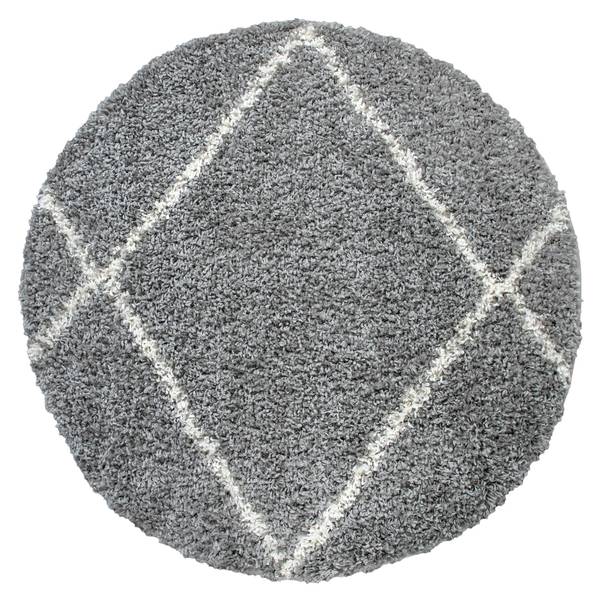 Hochflor-Teppich Kalmar 442 Grau - 120 x 120 cm