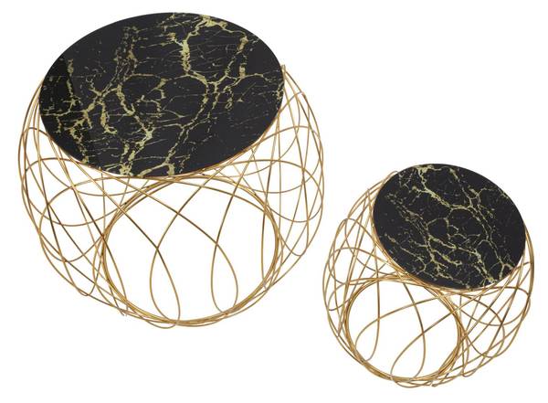 Beistelltisch Ball 2er Set Gold - Metall - 56 x 56 x 68 cm