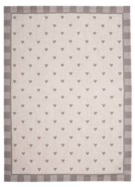 Geschirrtuch Herzen LOVING CHIC Beige - Textil - 70 x 70 x 50 cm