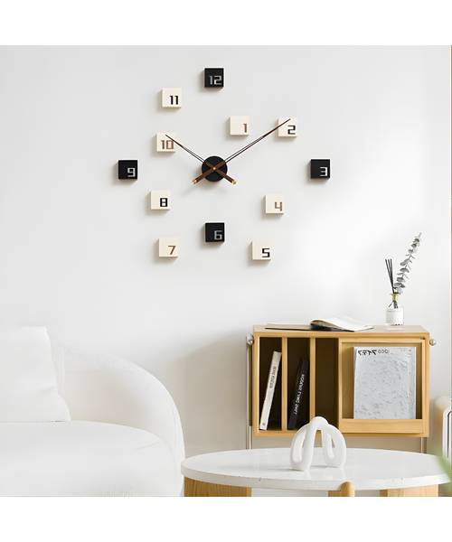 Wanduhr THE CONTRAST Schwarz - Weiß - Holzwerkstoff - 83 x 76 x 4 cm